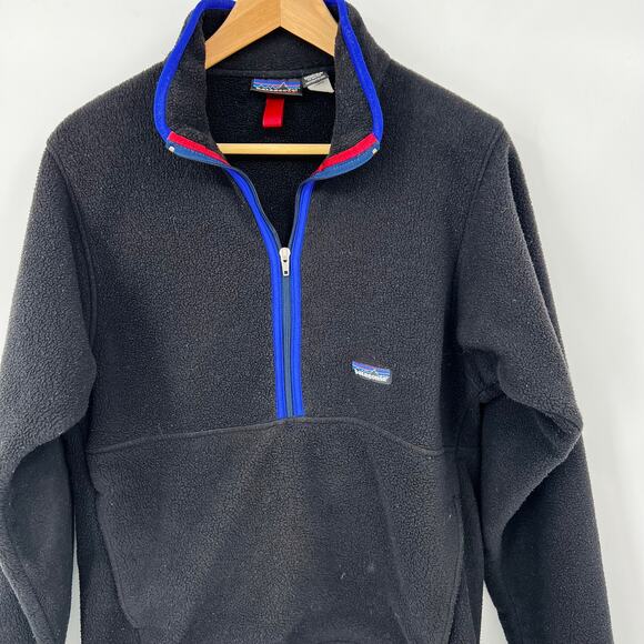 Vintage Patagonia Fall 1999 Black Half-Zip Fleece Jacket Women's Small - Picture 8 of 12